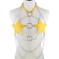 Leather Pentagram Chest Belt Body Chain