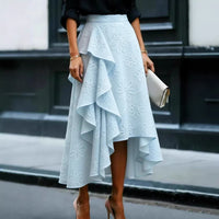 New Irregular Wave-Hem Elegant Skirt