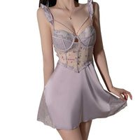 Women's Suspender Nightdress Home Wear Suit 4141