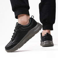 Mens Low-Top Round-Toe British-Style Fashion Leather Sneakers For Sports And Casual Wear