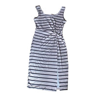 Womens Summer Striped And Floral Sleeveless Maxi Dress