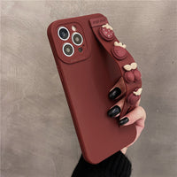 Wristband Burgundy Strawberry Silicone Phone Case