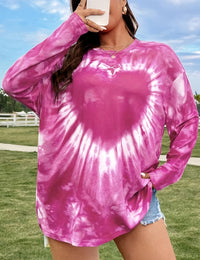 Plus Size Women's Printed Holiday Long Sleeve T-shirt