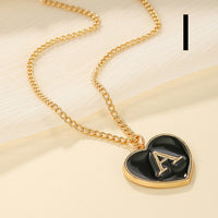 Heart-shaped Letter Minimalist Chic Versatile Oil-drip Alloy Clavicle Chain