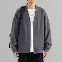 Business Casual Knitted Men's Solid Color Plus-sized Plus-sized Jacket