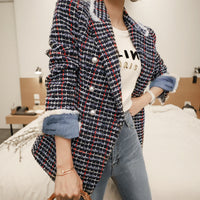Slim-fit Long-sleeved Simple Tweed Short Coat