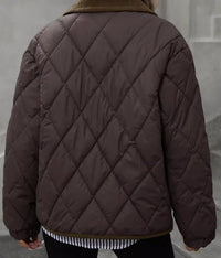 Dark Brown Vintage High-End Multi-Functional Warm Cotton Coat With Long Sleeves And A Lapel Collar