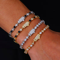 Mens 6mm Star Zircon Tennis Bracelet