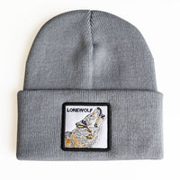 Winter Animal Embroidered Knitted Wool Hat
