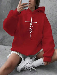 Womens Hoodie With American Cross Print
