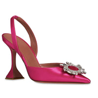 Baotou Dew Heel Plus Size Rhinestone Buckle Shoes