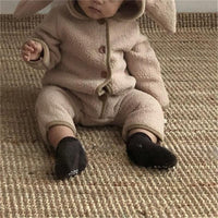 Cute Rabbit Ears Lamb Hair Hooded Outdoor Climbing Suit