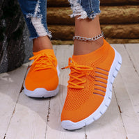 Women's Breathable Sneaker High-cut Lace-up Platform Casual Shoes