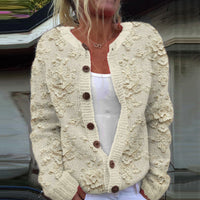 3D Digital Printing Cardigan Knitted Coat Women