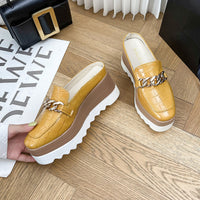 Wedge Half Mop Toe Casual Shoes Platform