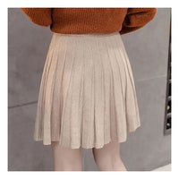 Women's Autumn And Winter High Waist Knit Pleated Skirt