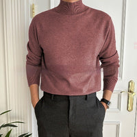 Men's Business Pullover Mock Neck Sweater