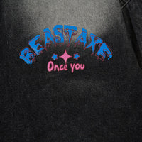 National Fashion High Street Niche Cartoon Printing Denim Shirt Jacket