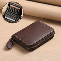 Slim Leather Men's Wallet Large Capacity Multi-Card Organizer Ultra-Thin