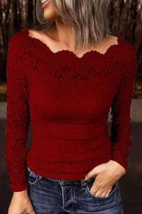Women's New Off-neck Lace Stitching Coat Shirt