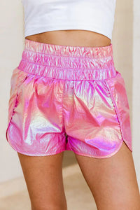 Fashion Trendy Elastic Waist Bright Shorts