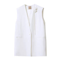 Commuter-style Handmade Three-Dimensional Cala Lily Padded Shoulder Waistcoat