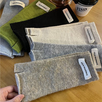Winter Warm Faux Cashmere Knitted Fingerless Mittens