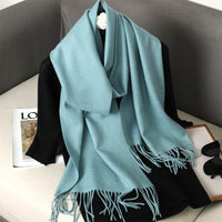 Solid Color Maillard Scarf Cashmere-like Women Warm Shawl