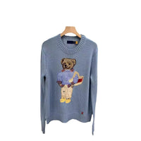 Autumn And Winter New Bear Embroidery Cotton Blended Sweater Women's All-match Fashion Tops