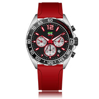 Rubber Strap Quartz Watch Fashion Clock Six-pin Timing Sport Watch