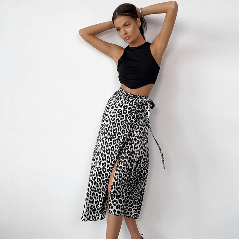 Leopard Print High Waist Skirt