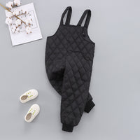 Diamond Check Cotton Bib Pants