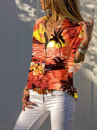 Casual Floral Women's Long-sleeved Blouse