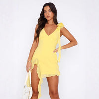 European And American-style Fringed Subtly Alluring, High-end Slip Dress
