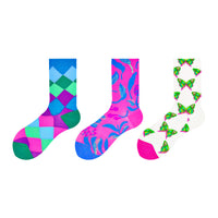 Original Women's Socks Summer Thin Mixed Color Stripe Tube Socks Mesh Cotton Boneless Personality Cartoon Color Socks For Women