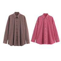 Women's Striped Loose Long Sleeve Shirt