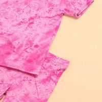 Girls' Tie-dyed Short-sleeved Suit