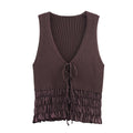 Summer Women's European And American Style Fashionable Simple Ruffled Knitted Top
