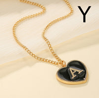 Heart-shaped Letter Minimalist Chic Versatile Oil-drip Alloy Clavicle Chain