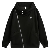 Irregular Zipper Hooded Sweater Spring Niche