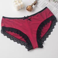 Lace Women's Ice Silk Underwear Design Sense Low Waist Plus Size Briefs