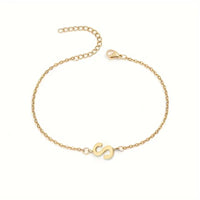 Minimalist Stainless Steel Bracelet With Real Gold Lettering Inside The Cuff