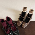 Square Head French Buckle Ballet Pumps Women