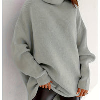 Women's Cozy Oversized Turtleneck Sweater Batwing Chunky