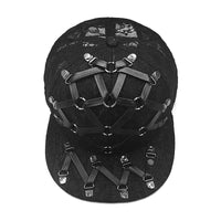 European And American Punk T-shaped Leather X Leather Hip Hop Flat-brimmed Cap Men And Women