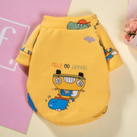 Dog Plus Fleece Warm Clothes Printed Pullover Sweater