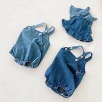 Boys And Girls Jeans Shoulder Strap Romper
