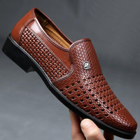Mens Breathable Hollowed-Out Casual Leather Sandals