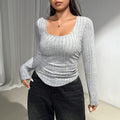 Fashionable Simple, Slim-fit Slimming Long-sleeved Commuter Top