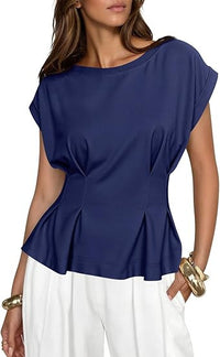 Round-neck Short-sleeve T-shirt Womens Casual Versatile Fashion Top